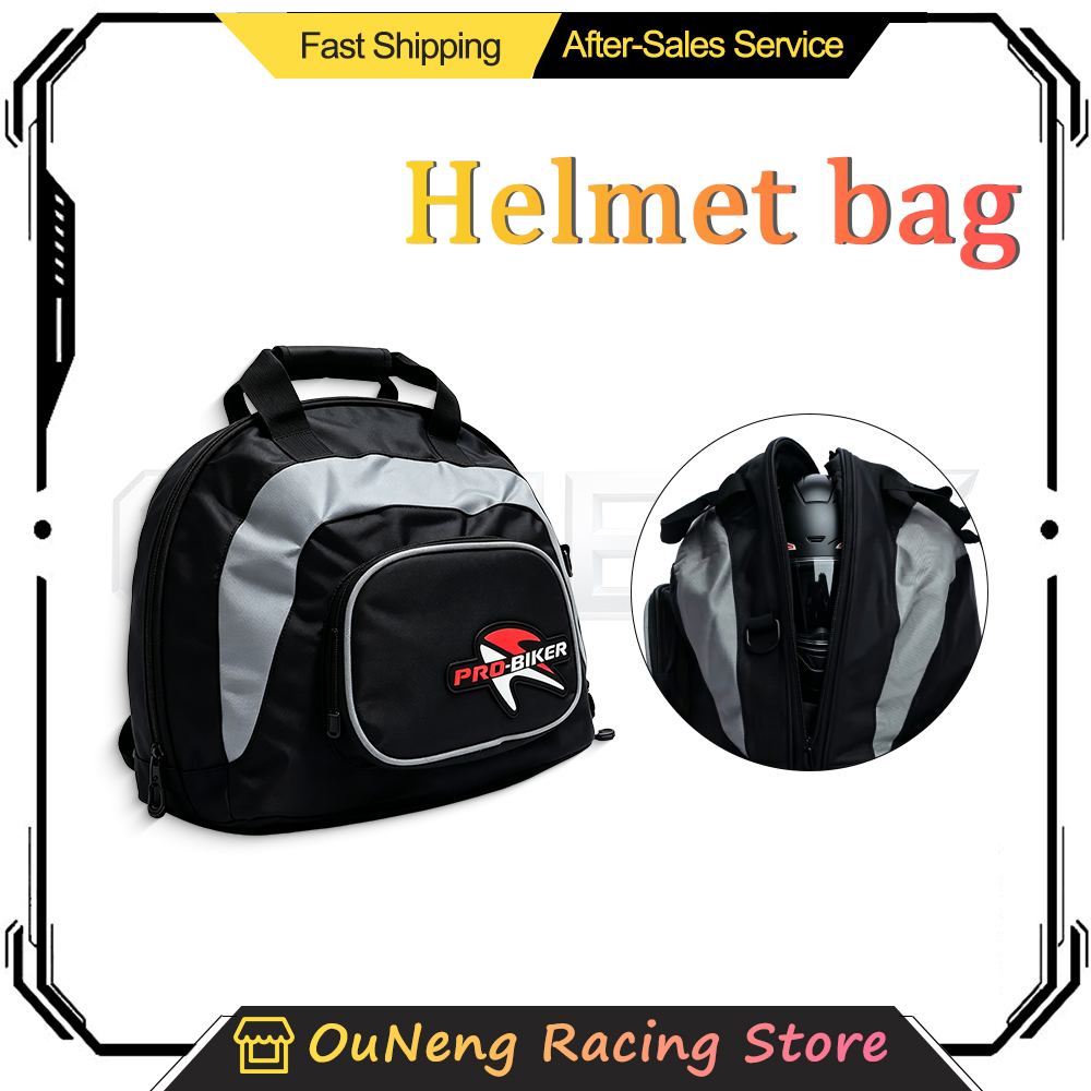 Motorcycle Gear Backpack - PRO BIKE Motorhelm Rugzak Zwart Grijs