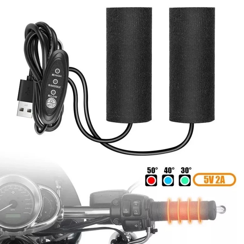 Handlebar Grip Heated - Verwarmde motorfiets handvatten 5V USB warmer