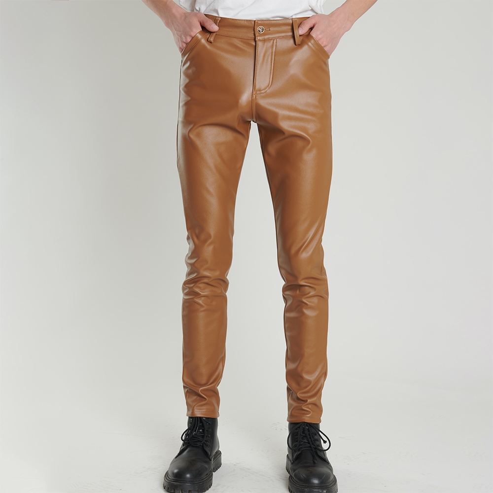 Motorcycle Gear Mens - Heren Leren Broek Skinny Fit Elastische