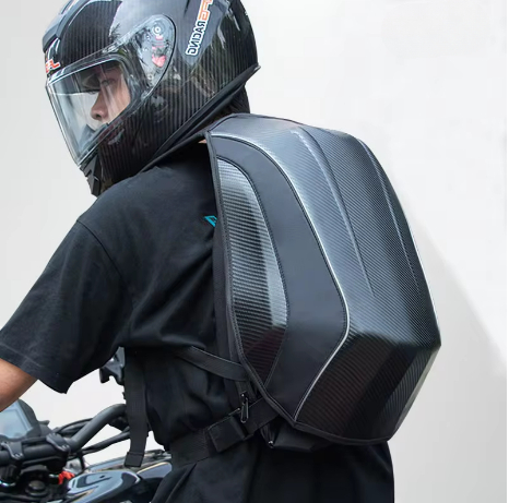 Motorcycle Gear Backpack - Nieuwe koolstofvezel waterdichte rugzak motorhelm bagage